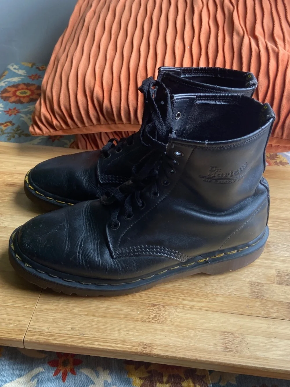 Vintage Doc Martens England Rare 80s-90sBlack Greasy 1460 Boots UK8 US8.5 Men's